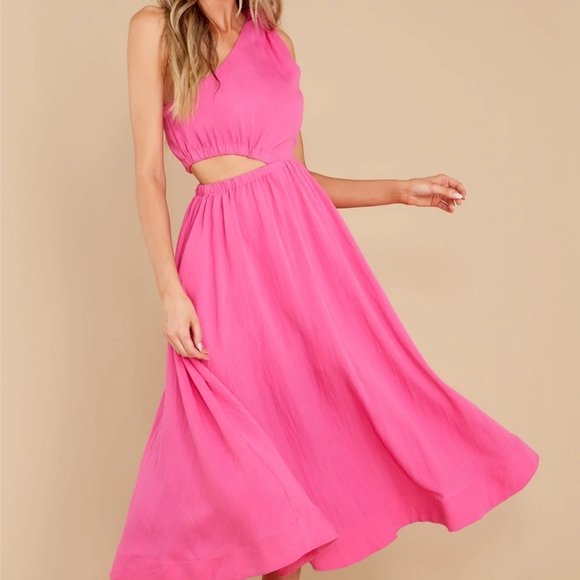 entro Dresses & Skirts - Strike First Hot Pink Midi Dress